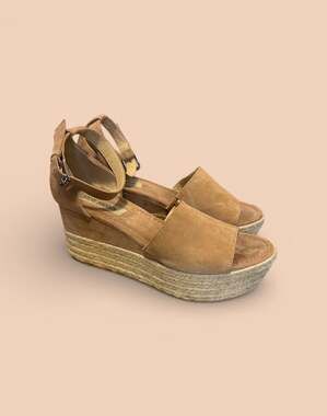 Steve Madden Apolo Suede Leather Espadrille Platform Sandals